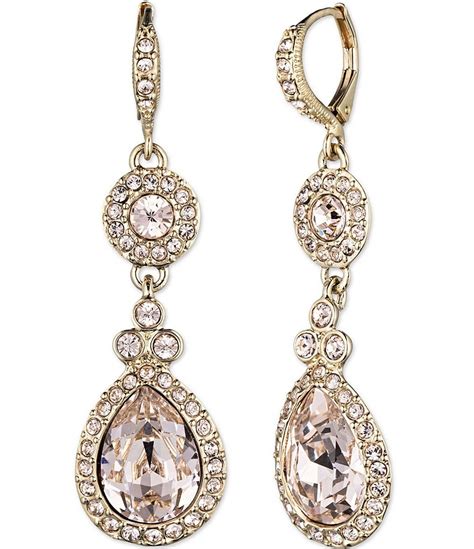 givenchy gunmetal crystal drop earrings|macy's givenchy earrings.